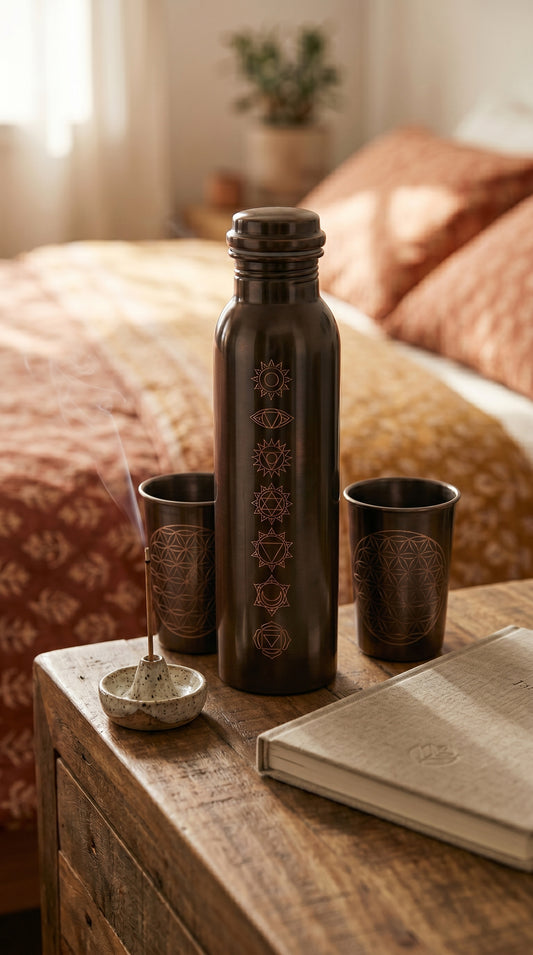 The Alchemist’s Vessel | Hand-Engraved Copper Bottle